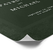 Poster Mariage vert simple moderne élégant panneau d'accu (Coin)
