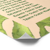 Poster Mariage Vert Tropical et Rose (Coin)