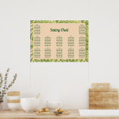 Poster Mariage Vert Tropical et Rose (Cuisine)