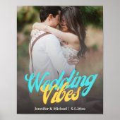 Poster mariage vibes calligraphie rétro couple photo (Devant)