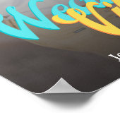 Poster mariage vibes calligraphie rétro couple photo (Coin)