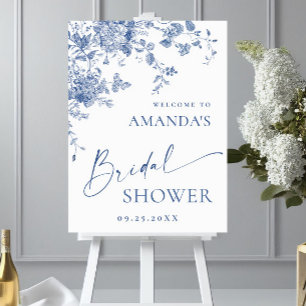 Poster Mariage Victorian Dusty Blue Jardin Français