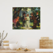 Poster Mariage vintage, les enfants font semblant Mariée  (Cuisine)