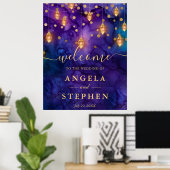 Poster Mariage violet et bleu lanterne (Bureau à domicile)