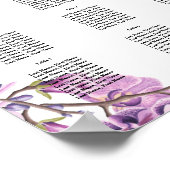 Poster mariage violet floral Table plan parti/mariage (Coin)