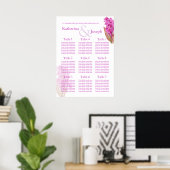 Poster Mariage violet orchidée Planificateur de table 1-9 (Bureau à domicile)