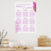 Poster Mariage violet orchidée Planificateur de table 1-9 (Cuisine)