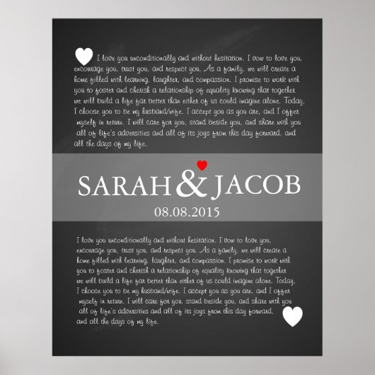 Poster Mariage vow canvas imprimer cadeau anniversaire (Devant)
