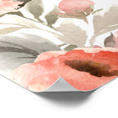 Poster Mariage Welcome Aquarelle Blush Rose Floral Sign (Coin)