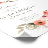 Poster Mariage Welcome Aquarelle Blush Rose Panneau de co (Coin)