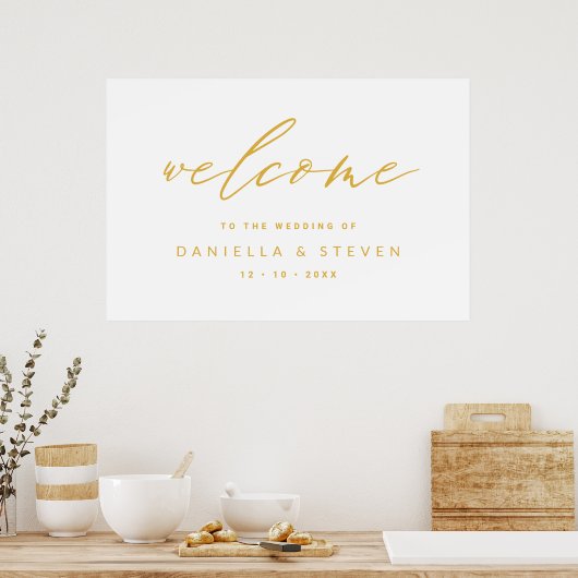 Poster Mariage Welcome Classic Calligraphie Script Sign (Cuisine)