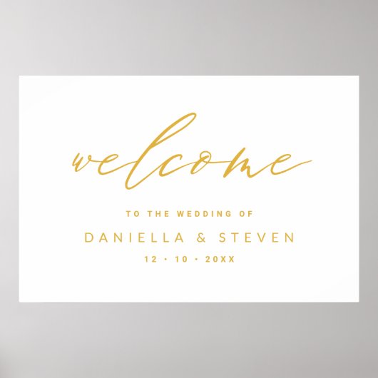 Poster Mariage Welcome Classic Calligraphie Script Sign (Devant)