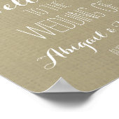 Poster Mariage Welcome Custom Sign Burlap Spring Floral (Coin)