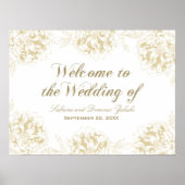 Poster Mariage Welcome or Elegant Peony Floral (Devant)