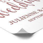 Poster Mariage Welcome Rose Gold Parties scintillant 8x10 (Coin)