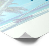 Poster Mariage Welcome Sandy Beach avec palmiers tropicau (Coin)