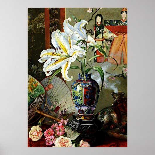 Poster Marianne North - peinture vintage d'art, Japon (Devant)