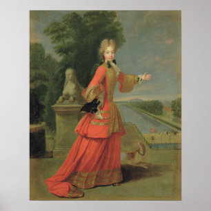 Poster Marie-Adelaide de Savoie en robe de chasse