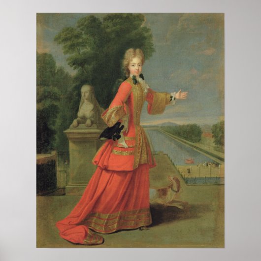 Poster Marie-Adelaide de Savoie en robe de chasse (Devant)