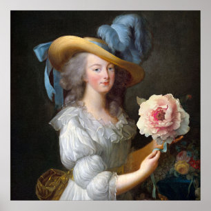 Poster Marie Antoinette avec Fleur d'anémone rose
