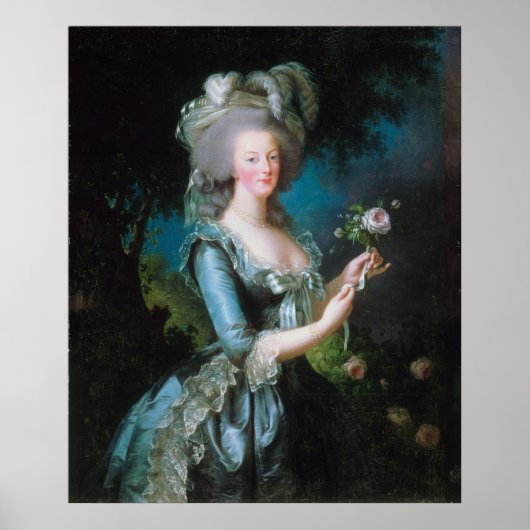 Poster Marie-Antoinette avec la Rose par Elisabeth Lebrun (Devant)