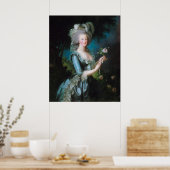 Poster Marie-Antoinette avec la Rose par Elisabeth Lebrun (Cuisine)