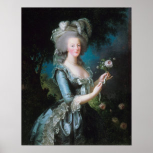 Poster Marie Antoinette avec Rose par Elisabeth Le Brun