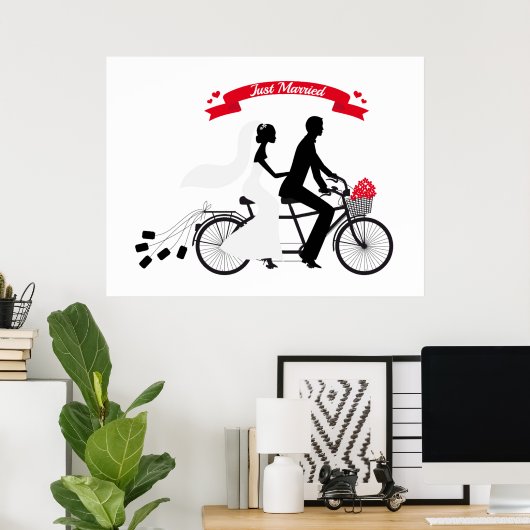 Poster marié avec mariée et mariée (Bureau à domicile)