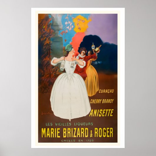 Poster Marie Brizard and Roger Anisette Cherry Brandy and (Devant)