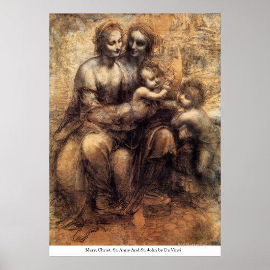 Poster Marie, Christ, Sainte Anne Et Saint Jean par Da Vi (Devant)