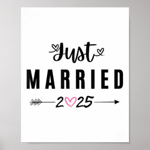 Poster Marié Est 2025 Mariage Lune De Miel Couples Et