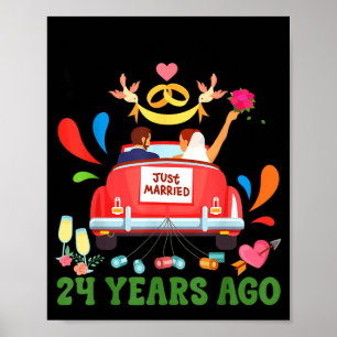 Poster Marié il y a 24 ans couple drôle pour leur 24ème a