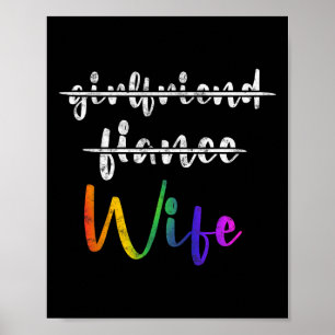 Poster Marié Lgbt Mariage Fête de mariage Lesbienne Femme