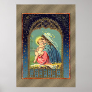 Poster Marie tenant l'enfant Jésus