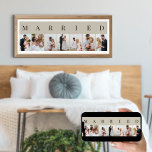 Poster MARIED 7 Photo Collage photo naturel et noir<br><div class="desc">Élégante impression d'affiche, personnalisée avec vos photos mariages. Un design élégant dans une palette de couleurs neutres, naturelles et noires - parfait pour les jeunes mariés et cadeaux d'anniversaire. Le modèle photo est configuré pour vous pour ajouter 7 de vos photos préférées qui sont affichées au format portrait dans un...</div>