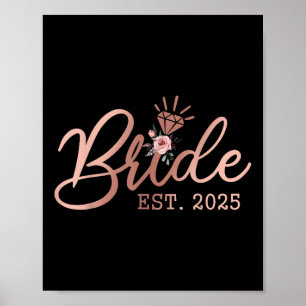Poster Mariée 2025 Mariage de la fête de bachelorette mar
