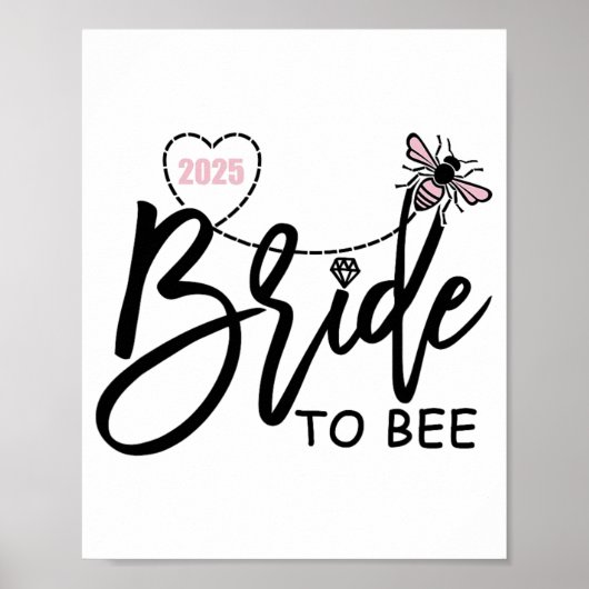 Poster Mariée À Bee 2025 Bachelorette Parti Engagé Engag (Devant)