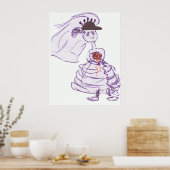 Poster Mariée Casquette de baseball noire (Cuisine)