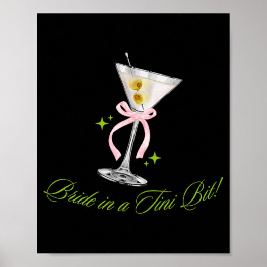 Poster Mariée Dans Un Tini Bit Cute Bachelorette Martini (Devant)