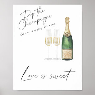 Poster Mariée de champagne - l'amour est doux prendre un