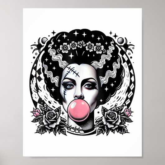 Poster Mariée De Frankenstein Bubblegum Monster Halloween (Devant)