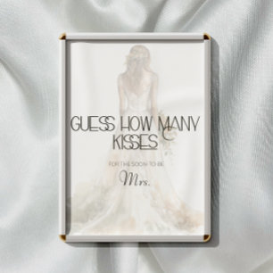 Poster Mariée devinez combien de baisers jeu de nuptiale