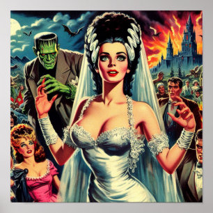 Poster Mariée d'horreur vintage