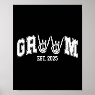 Poster Mariée époux effrayant 2025 Gothique Halloween Cou