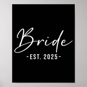 Poster Mariée Est. 2025 Rapprochement de la mariée de se 