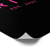 Poster Mariée Est. mariage de Fête des mariées rose 2025  (Coin)