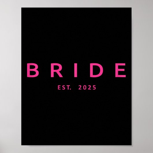 Poster Mariée Est. mariage de Fête des mariées rose 2025  (Devant)