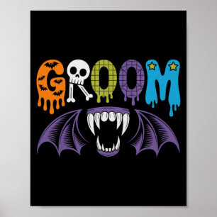 Poster Mariée et marié effrayants Mariage d'Halloween Amo