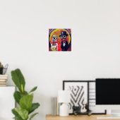 Poster Mariée et Mustachioé (Bureau à domicile)
