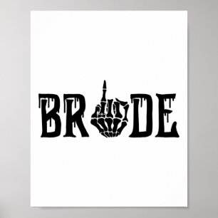 Poster Mariée Groom Skeleton main Halloween Mariage Bache